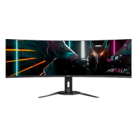 Aorus - 49" CO49DQ Gaming Monitor, 144Hz, 0,03mc, DQHD (5120x1440), 4K, HDMI, DisplayPort, Type-C, USB, RGB, Black