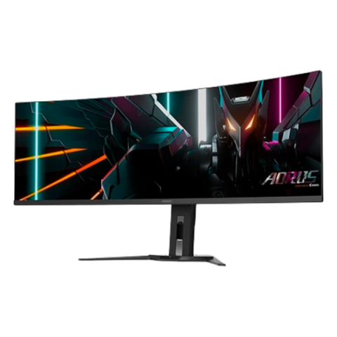 Aorus - 49" CO49DQ Gaming Monitor, 144Hz, 0,03mc, DQHD (5120x1440), 4K, HDMI, DisplayPort, Type-C, USB, RGB, Black