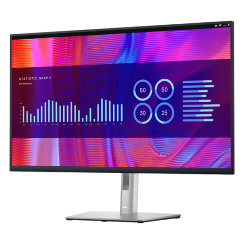 Dell - 32" P3223DE Monitor, IPS, 60Hz, 8mc, QHD (2560x1440), HDMI, DP, Type-C, USB-C Hub, Height, Pivot, Silver, Black