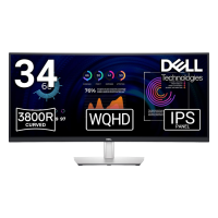Dell - 34" P3424WE Curved Monitor, IPS, 100Hz, 8mc, WQHD (3440x1440), HDMI, DP, Type-C, USB-C Hub, Height, Silver, Black