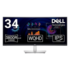 Dell - 34" P3424WE Curved Monitor, IPS, 100Hz, 8mc, WQHD (3440x1440), HDMI, DP, Type-C, USB-C Hub, Height, Silver, Black