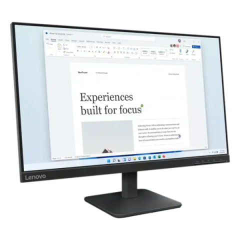 Lenovo - 24" L24-4e Monitor, IPS, 4ms, 100Hz, FHD (1920x1080), HDMI, VGA, Raven Black