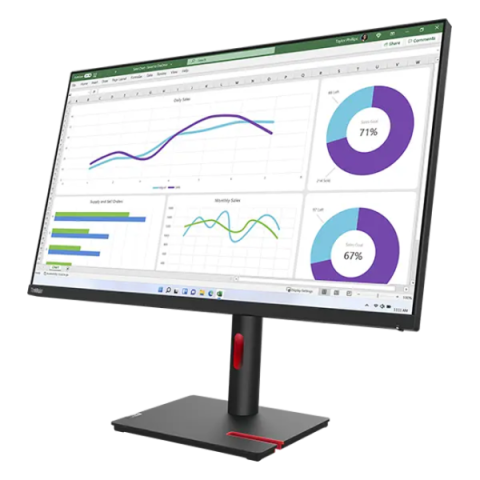 Lenovo - 32" ThinkVision T32H-30, IPS WLED, 60Hz, 4mc, QHD (2560x1440) 2K, HDMI+DP+TypeC, Tilt, Swivel, Pivot, HAS, Eclipse Black