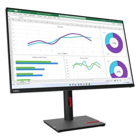 Lenovo - 32" ThinkVision T32H-30, IPS WLED, 60Hz, 4mc, QHD (2560x1440) 2K, HDMI+DP+TypeC, Tilt, Swivel, Pivot, HAS, Eclipse Black