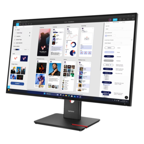 Lenovo - 32" ThinkVision T32UD-40, IPS WLED, 60Hz, 4mc, UHD (3840x2160) 4K, HDMI+DP+TypeC, Tilt, Swivel, Pivot, HAS, Eclipse Black