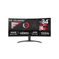 LG - 34" 34WR50QK-B Monitor, VA, 5mc, 100Hz, QHD (3440x1440), HDMI+Display Port, Black