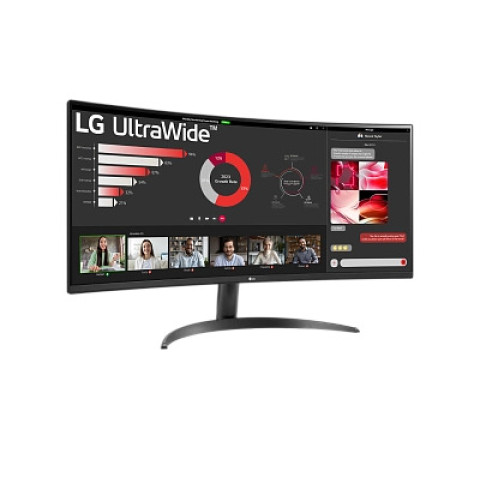 LG - 34" 34WR50QK-B Monitor, VA, 5mc, 100Hz, QHD (3440x1440), HDMI+Display Port, Black